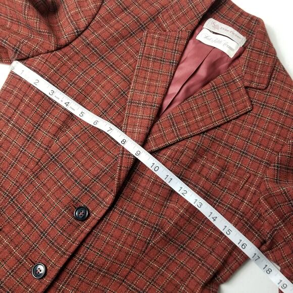 Evan Picone Saks Fifth Ave Rust Red Wool Blazer Jacket Lined Nice! Size M - Picture 7 of 9